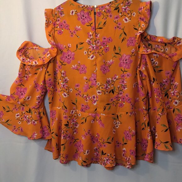 Ashley Steward Women's Florals Printed Peak Shoulder Blouse size 14/16 - Picture 5 of 11
